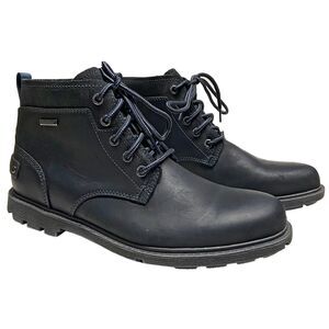 Rockport Black Leather Rugged Bucks II Lace-up Chukka Boots Size 8.5 Waterproof